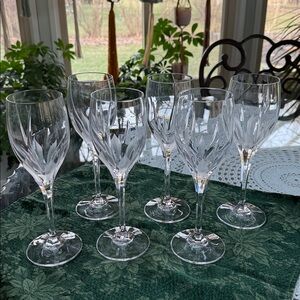 Mikasa 9” Flame D’Amore Crystal Water Goblet Wine Glasses - 6